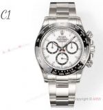 C1 Factory Top Watch - C1 Superclone Rolex Daytona New 4131 White-black Dial Bracelet